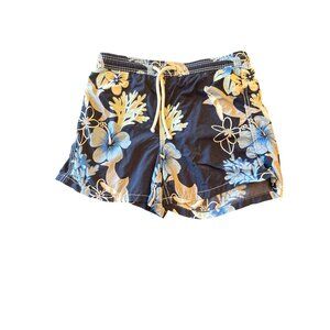 Ltj Arthur Beachwear Boys Floral Swim Trunks 10 Ans  Navy & Light Blue